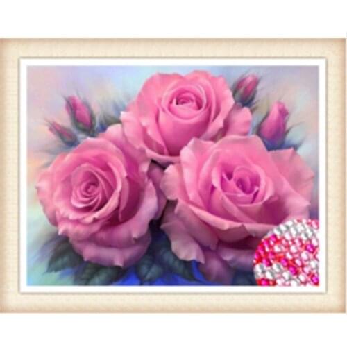 2018 Diy diamond painting crystAL flower diamond cross stitch crystal round diamond sets unfinished full diamond embroidery ZX