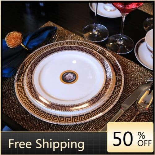 Gold Cutlery Set Portable Tableware Kitchen Porcelain Dishes And Plates Sets Ceramic Aparelho De Jantar Tableware Plates Set
