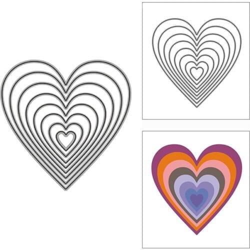 New Nesting Tall Hearts Frame 2020 Metal Cutting Dies for DIY Scrapbooking and Card Making Decorative Embossing Craft No Stamps