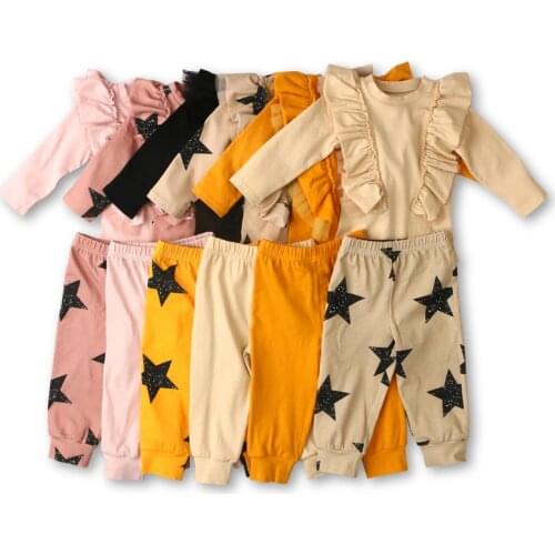 New Arrivals Toddler Baby Girl Outfits Five-Star Ruffle Sets Customized Wholesale A1-TZ-2101002