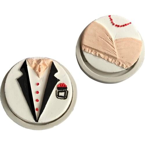 New mens and womens party dress chocolate fudge mold silica gel mold cake cooking tool