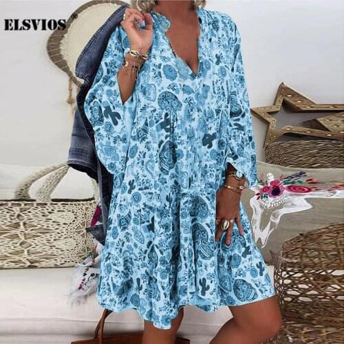 Autumn Fashion New V Neck Print Ruffle Dresses Casual Button Pacthwork Loose Mid Dresses Elegant Streetwear Party Female Dresses