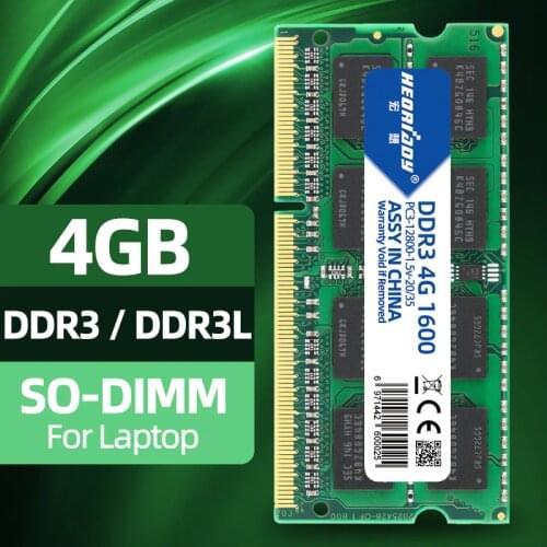 HEORIADY ddr3 4gb 8gb for laptop 1600 mhz memory ram ddr3l macbook computer compatible 1333 mhz 4 gb 1.5v 1.35v