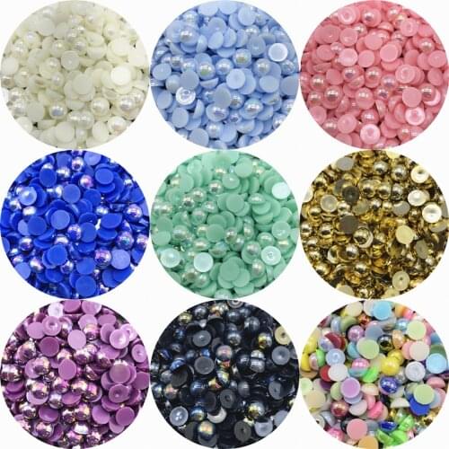 4mm 6mm 8mm 10mm Half Round Shape Acrylic Beads Flat Beads For Jewelry Making DIY Charms Bracelet Necklace Accessories