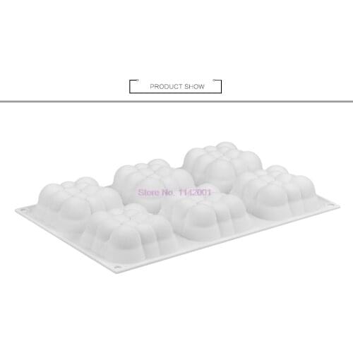 50pcs 3D Cloud Cake Mold Silicone Mousse Dessert Cakes Moulds Square Bubble Molds For Baking Decorating Tools