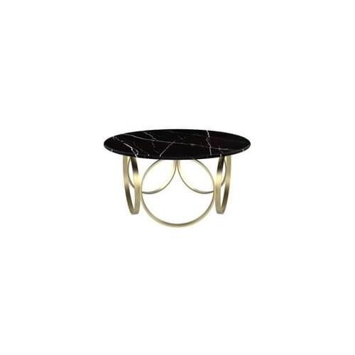 Modern Elda Alexandrette Black Marble Hairline Brass Medium Coffee table coffe table