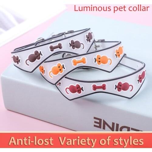 Luminous Silicone Cat Collar Kitten Collar for Cat with Bell Pet Glowing Collars Dogs Cats Necklace Light Luminous Neck