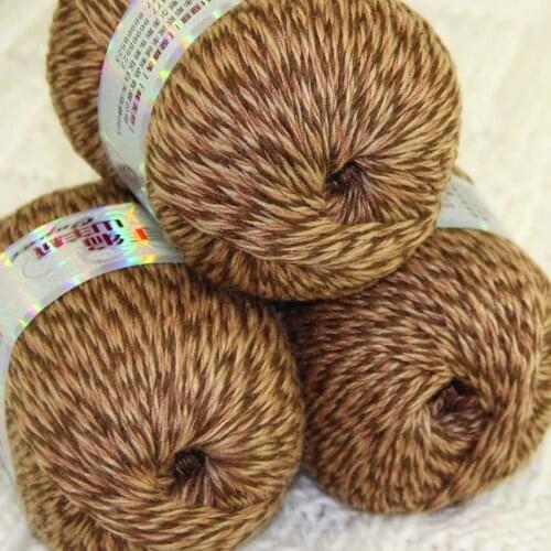 High quality 100% pure cashmere luxury warm and soft hand-knitting yarn Multi Khaki Beige 233-639