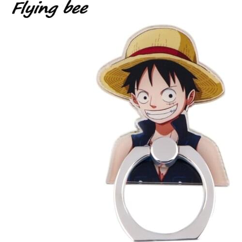 X1789 Anime Boy Luffy Cartoon Fashion Ring Metal Mobile Phone Accessaries Rotating Ring Bracket Lazy Desktop Bracket Gifts