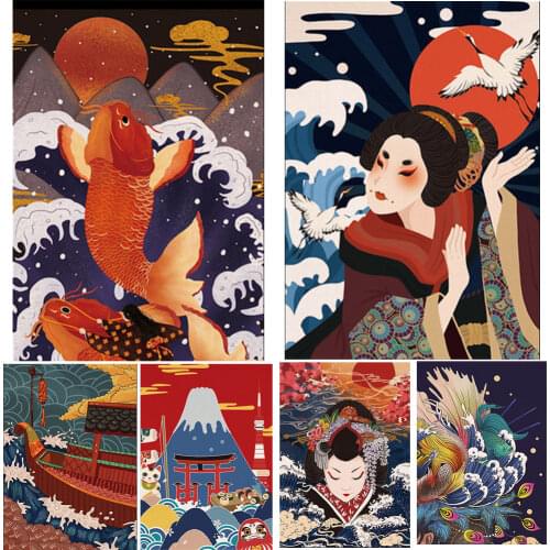 Japan Ukiyoe Hanging Painting Japanese Style Canvas Painting Posters And Prints Wall Art Pictures for Living Room Home Decor