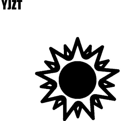 YJZT 14.2CM*14.2CM Nifty Unusually Circle Sun Artistic Delicate Vinyl Decal Car Sticker Black/Silver C19-1590