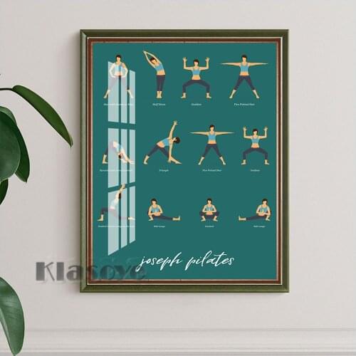 Yoga Bodybuilding Wall Art Print Picture Stretching Exercise Yoga Asana Retro Poster Namaste Gym Living Room Home Decor Painting