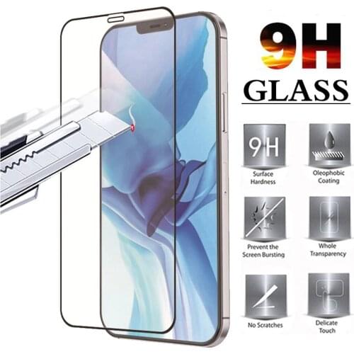 Full protective cover for iPhone 12 mini 11 pro Max X XS XR SE 2020 tempered glass iPhone 8 7 plus phone screen protector film