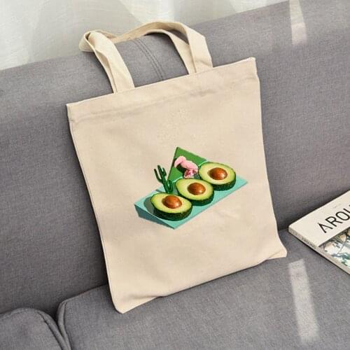 Women 2020 Origina Kawaii Canvas Bag Avocado Strawberry Custom Tote Bag Customize Eco Diy Logo Shopping Bag with Logo for Girls
