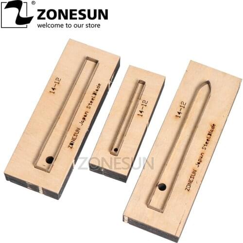 ZONESUN 14-12 Customized leather cutting die Leather DIY Craft supply watchband strap Wooden Template Punch cut steel rule die