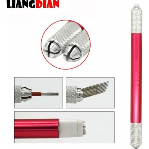 1PC Professional Stainless Steel Double Heads Manual Microblading Pen Tattoo Tools For 3D Permanent Eyebrow Lip Line Makeup