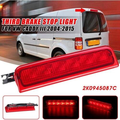 1PCS Super bright Car 3RD Third High Level Rear Brake Park Lights Stop Lamps LED Red Lens car accessories for VW Caddy 2004-2015