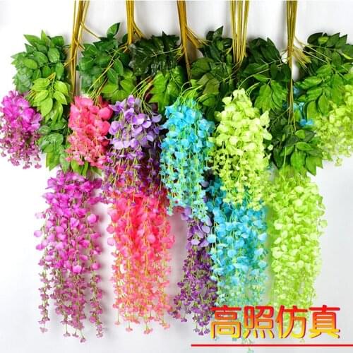 12 Pieces / lot Wedding Decoration Flowers Artificial Wisteria Flower DIY Home Garden Decoration Artificial Plants