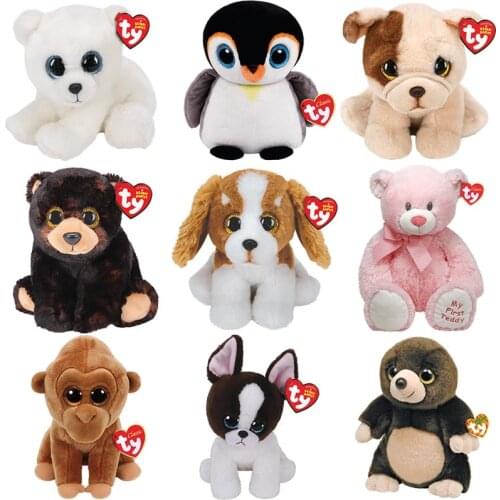 15cm Ty Beanie Babies Cat Dog Lion Bear Alpaca Tiger Monkey Plush Animal Toys Stuffed Doll Gift