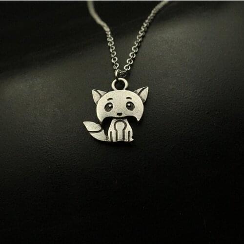 Lanseis 20pcs cute animal necklace pendant for women, 20pcs little wolf pendant