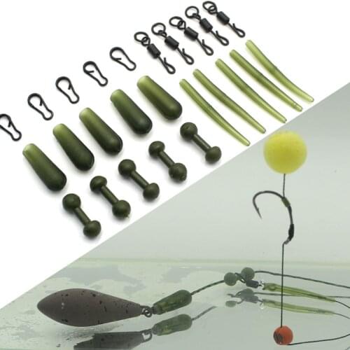 25PCS Carp Fishing Accessories Anti Tangle Sleeves Line Aligner Tube for Carp Rig Hair Ronnie Rig Running Rig Kit Tackle