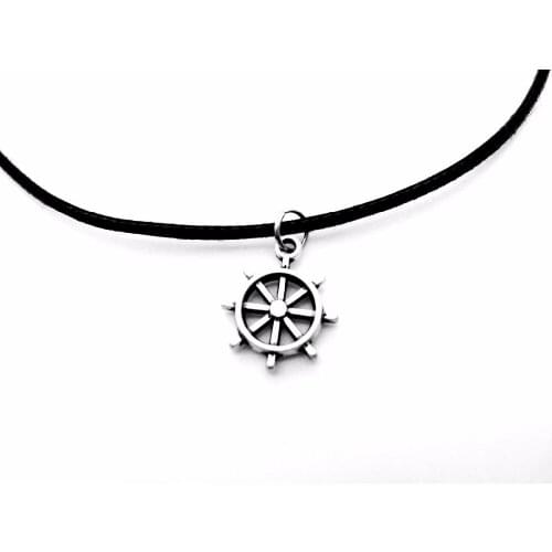 30PCS- Vintage Antique Nautical Navy Seaman Sailor Boat Anchor Rudder Necklace Car Steering Wheel Leather Rope Necklaces
