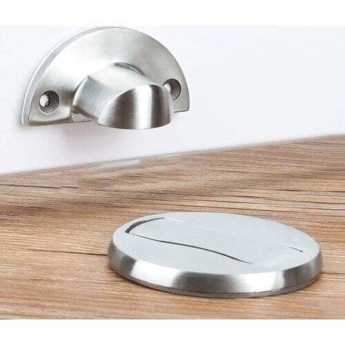 304 stainless steel door suction magnetic door suction bathroom glass door hidden door stop furniture hardware