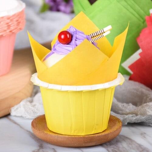 50 Pcs Tulip Muffin Cupcake Liners Paper Cup Baking Cup Box Tools For Cakes Baking Tool Cake Wrapper Bakery Accessories
