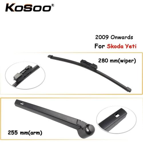 KOSOO Auto Rear Car Wiper Blade For Skoda Yeti,280mm 2009 Onwards Rear Window Windshield Wiper Blades Arm,Car Accessories