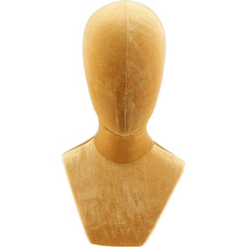 Velvet Mannequin Model Wigs Making Hats Jewelry Display Head with Shoulder