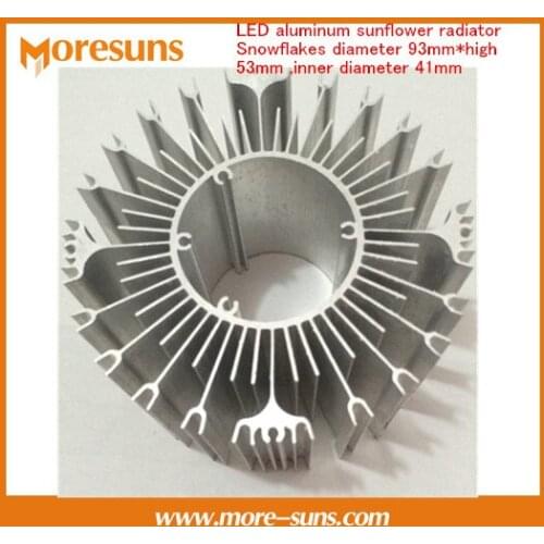 Fast Free Ship 5pcs LED aluminum sunflower radiator Snowflakes diameter 93mm*high 53mm ,inner diameter 41mm sunflower heatsink