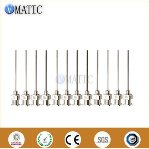Free Shipping 12Pcs 1 Inch Tip Length 18G Blunt Stainless Steel Dispensing Syringe Needle Tip Glue Dispenser Needle