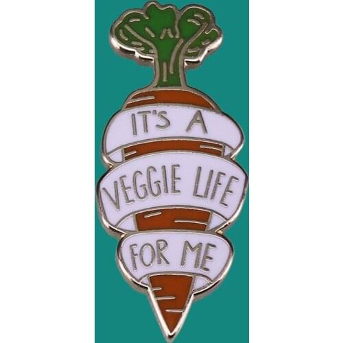 Its A Veggie Life For Me Lapel Brooch Collect Metal Pins Backpack Hat Collar Adorn Cartoon Badges Fashion Jewelry Gifts