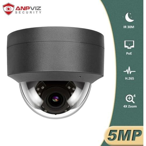 Anpviz 5MP 4X Zoom POE IP Camera 2.8-12mm Zoom Home/Outdoor Security CCTV Video Surveillance Cam ONVIF H.265 IP66