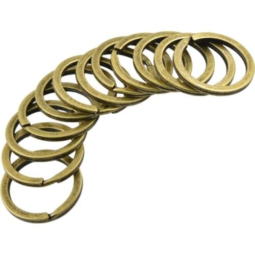 12pcs 28mm Split Hoop Key Rings Key Chain Holder Antique Bronze DIY