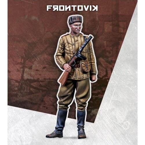 1/35 Scale WW2 Soviet PPSh41 Submachine Gun Soldier World War II Miniatures Unpainted Resin Model Kit Figure Free Shipping