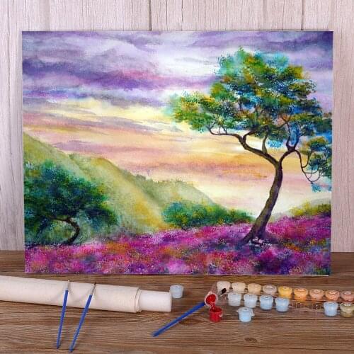 Natural Scenery Yuuyake Paint By Numbers Kit Acrylic Paints 40*50 Paiting By Numbers Handmade Crafts For Adults Art
