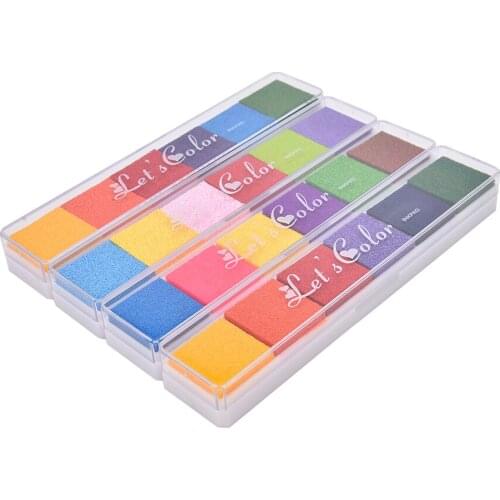 Non-Toxic Ink Pad Inkpad DIY Craft Card Stamp Fingerprint Accessories for Children Kids Rubber Stamps Paper Wood 1 PACK