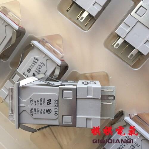 Original new 100% A3PA-707 A3PA-90G12 self reset button switch white light 24VDC 2 normally open 2 normally closed