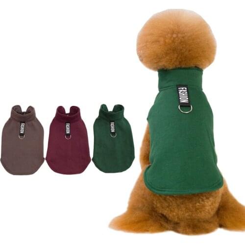 EXCELLENT ELITE SPANKER Autumn and Winter Pet Clothes Fleece Coat Thick Dogs Harness Solid Color Dog Harness Teddy Dog Vest
