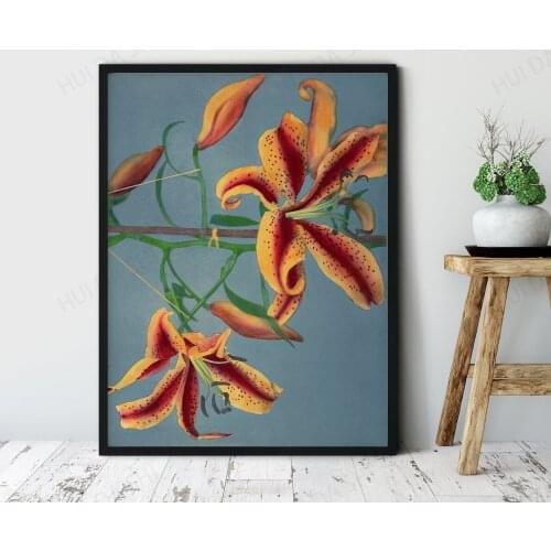 Ogawa Kazumasa Print, Japanese Flower Poster, Lily flowers Poster, Japanese Fine Art, Wall Art Home Decor, Nature Wall Decor