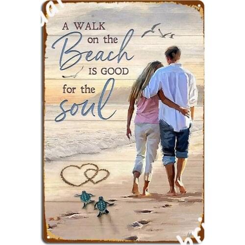 Beach Is Good For The Souls Metal Plaque Poster Club Bar Printing Poster Cinema Kitchen Tin Sign Posters
