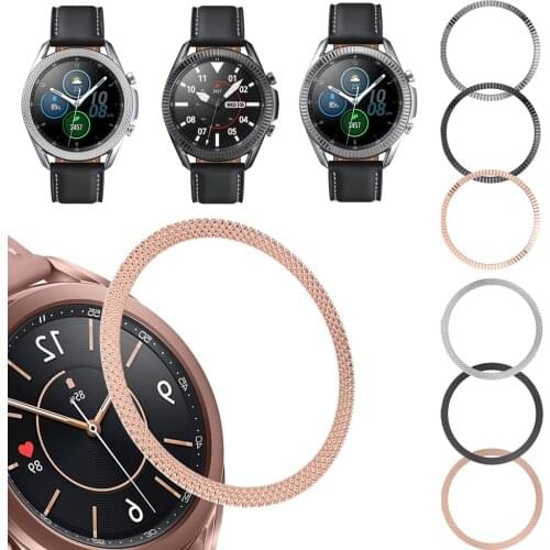 New Metal Bezel Frame For Samsung Galaxy Watch 3 41mm 45mm Cover Protection Rings Bumper Adhesive Case Galaxy Watch3 Accessories