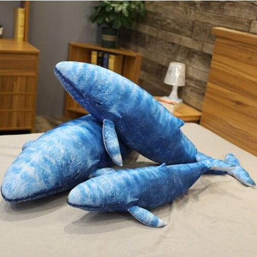 1pc 55/70CM Creative Simulation Blue Whale Plush Toys Real Life Japan Whale Fish Pillow Stuffed Soft Dolls for Children Boys