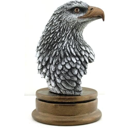 Eagle Head Sculpture BUST - FREE Shipping Trinket home decoration sculpture decor object Hand made Bronze color Grey Color