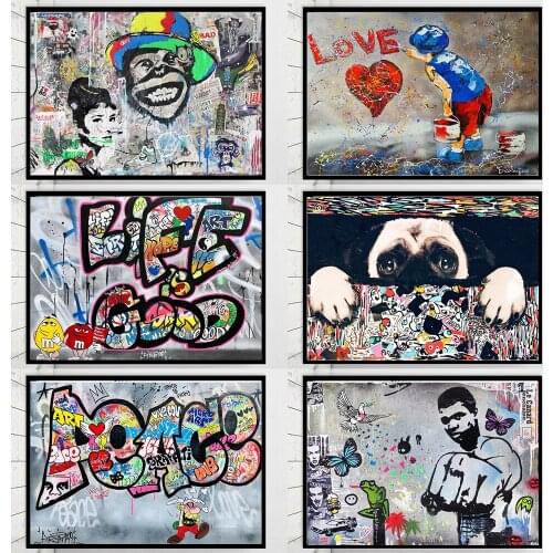 Modern Abstract Graffiti Art Street Art Mural Poster Family Room Childrens Room Bedroom Wall Decoration Canvas Art (no Frame)