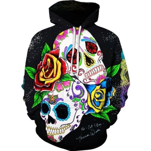 2021 Halloween Horror night Men/Women Hoodies Street Wear Sweatshirt Hip hop 3D Print Hooded Fire and Skull Harajuku Pullover