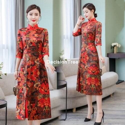 2021 aodai vietnam traditional dress cheongsam dress chinese style qipao vietnam clothing ao dai dress elegant party dress