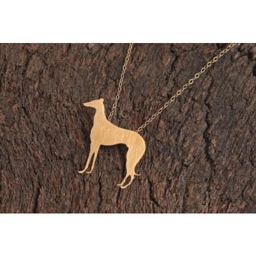 Trendy Personalized Saluki Dog Necklace Gold Silver Color Greyhound Jewelry Statement Necklace