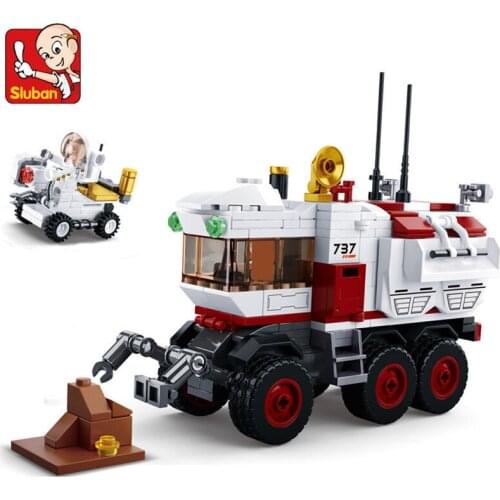 High-tech Space Adventure Exploration Car Astronaut Mars Rover Model Aviation Building Blocks Kits Educational Toys for Children